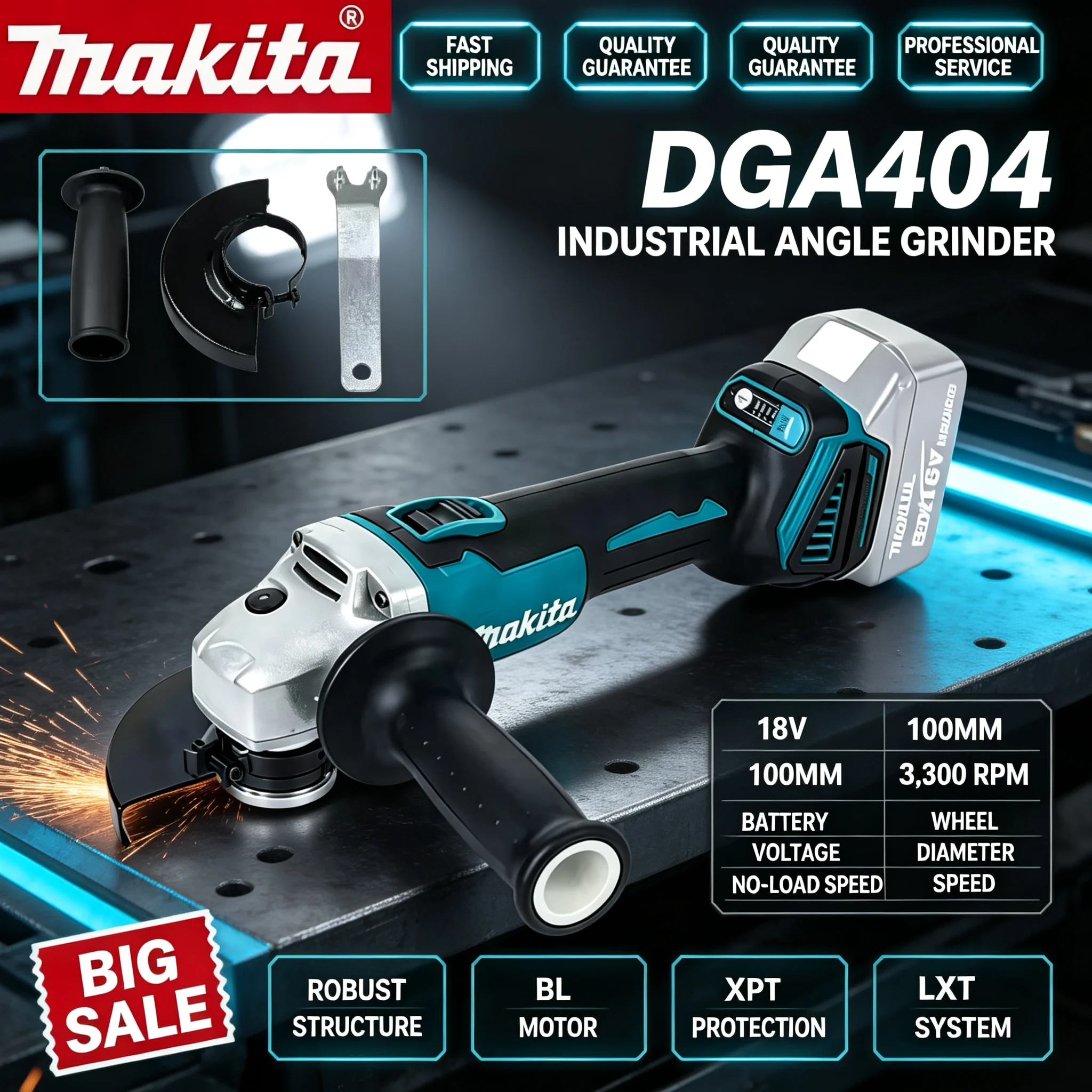 Makita DGA404 Rechargeable Bru - Brushless Angle Grinder Battery Powered recension och pris