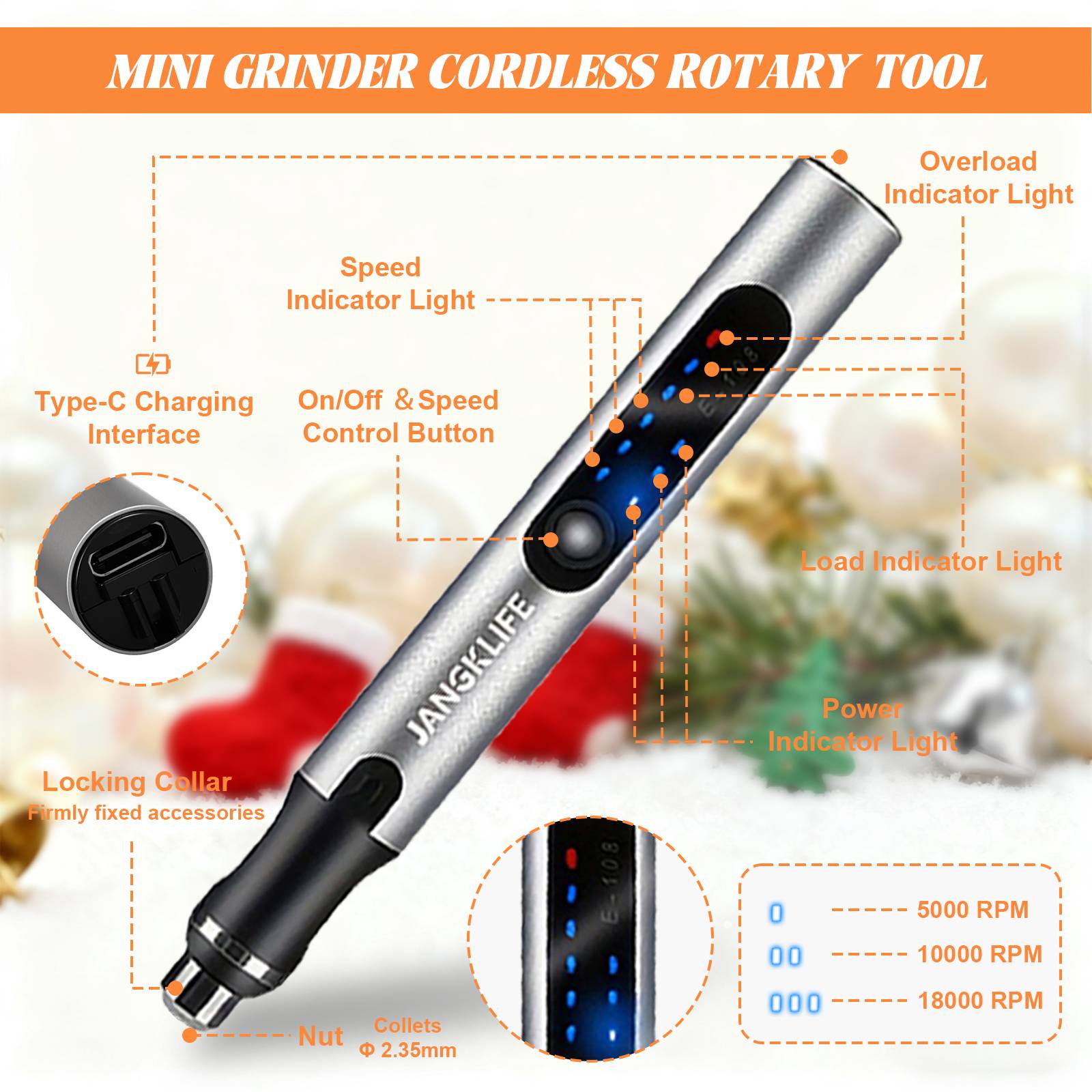 JANGKLIFE USB Cordless Rotary  - Cordless Rotary Tool Kit Accessories recension och pris