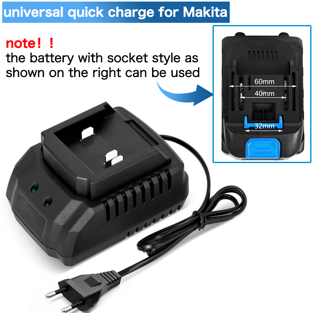 Charger EU/US/UK Plug for 18V  - Brushless Cordless Electric Drill 18V recension och pris