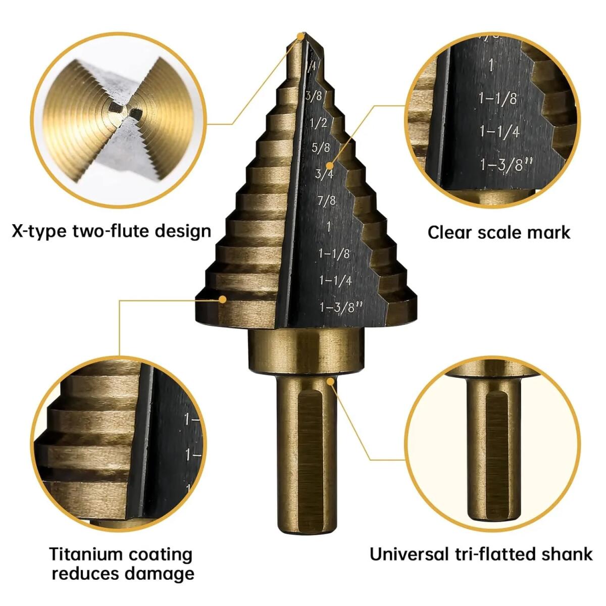5pcs  Cobalt Step Drill Bit Se - Hardware recension och pris