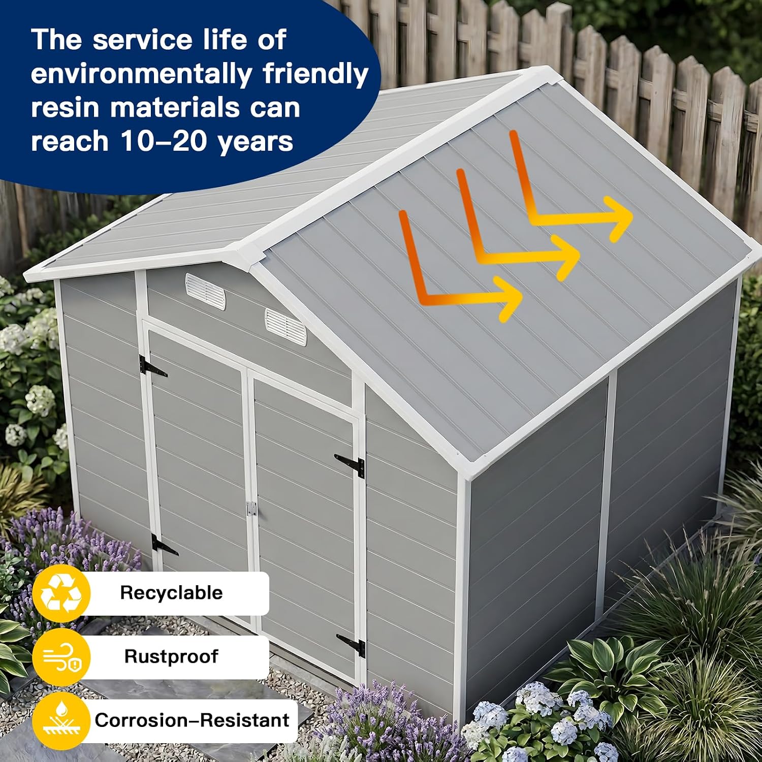 8x6 FT Outdoor Storage Shed wi - Garden Tools recension och pris