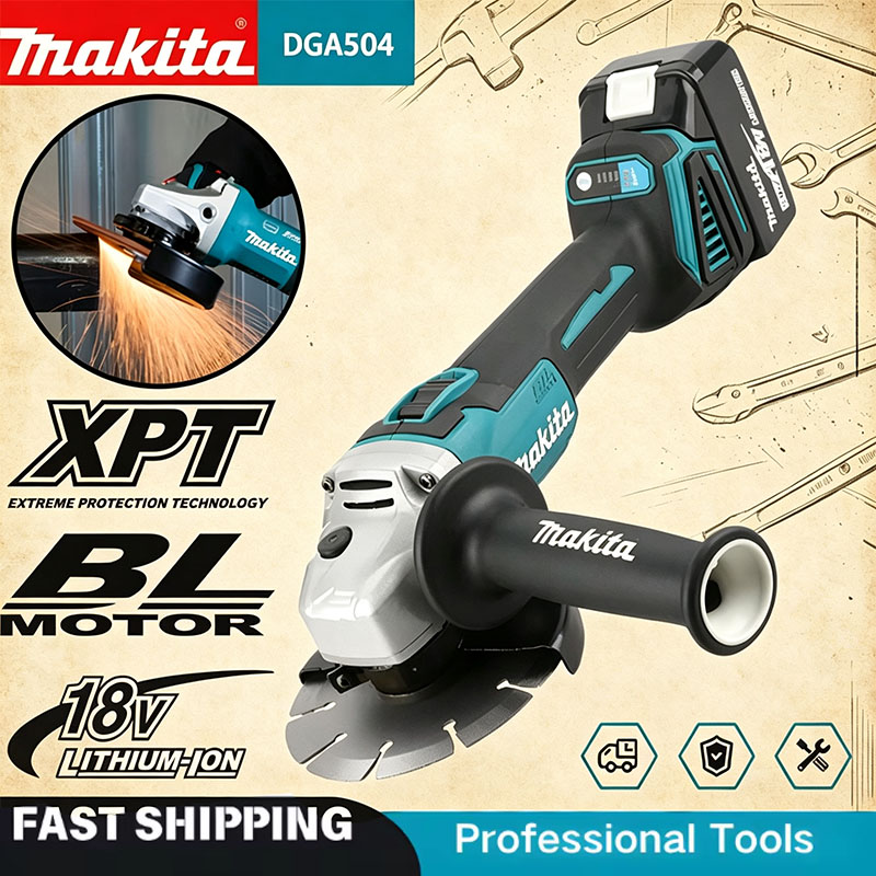 Makita DGA504 18V 6.0Ah 125mm  - Brushless Angle Grinder Battery Powered recension och pris