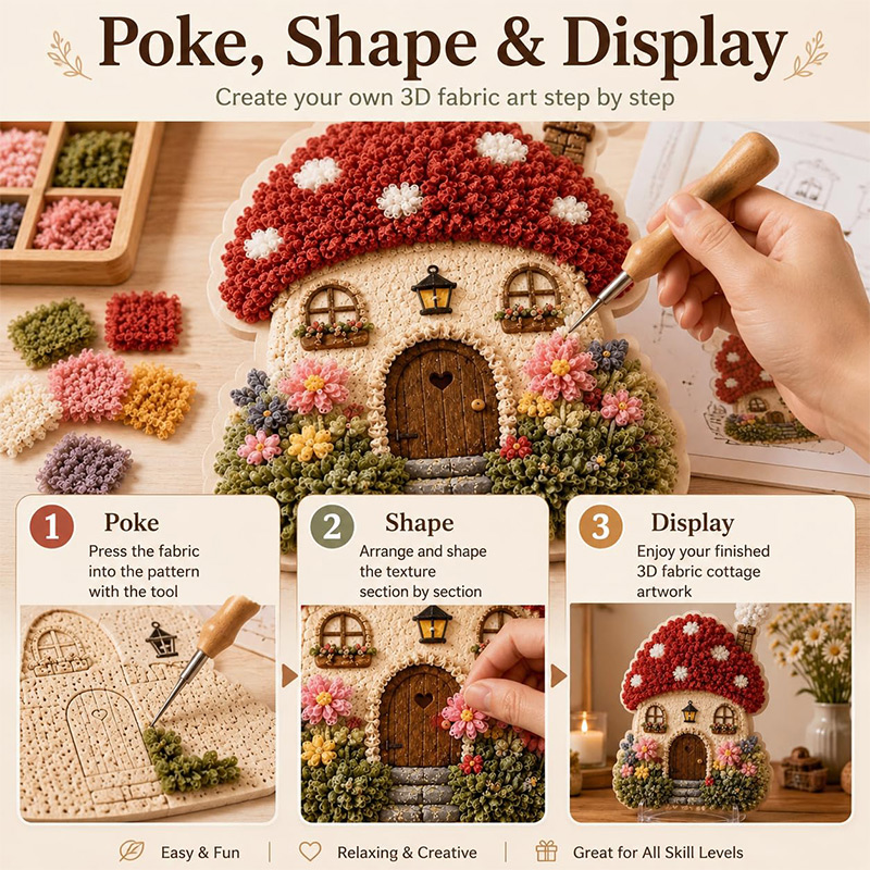 3D Mushroom House Poke Art DIY - Hand Tools recension och pris