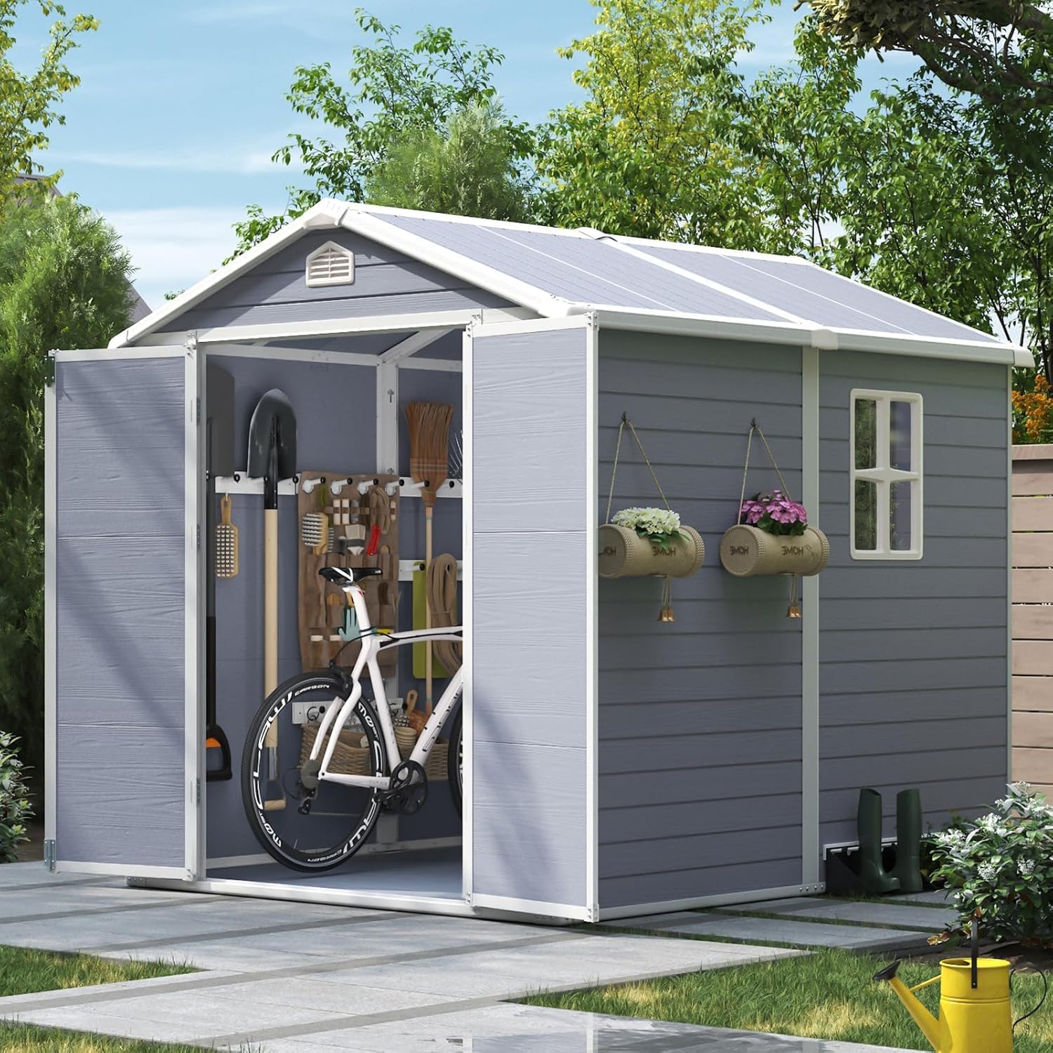 6x8 FT Outdoor Storage Shed Re - Garden Tools recension och pris