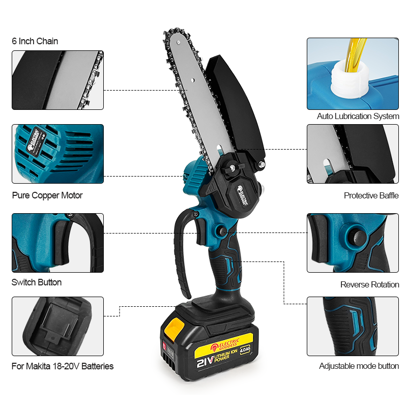 1700RPM 6 Inch Mini Cordless E - Mini Electric Chainsaw 6 Inch recension och pris