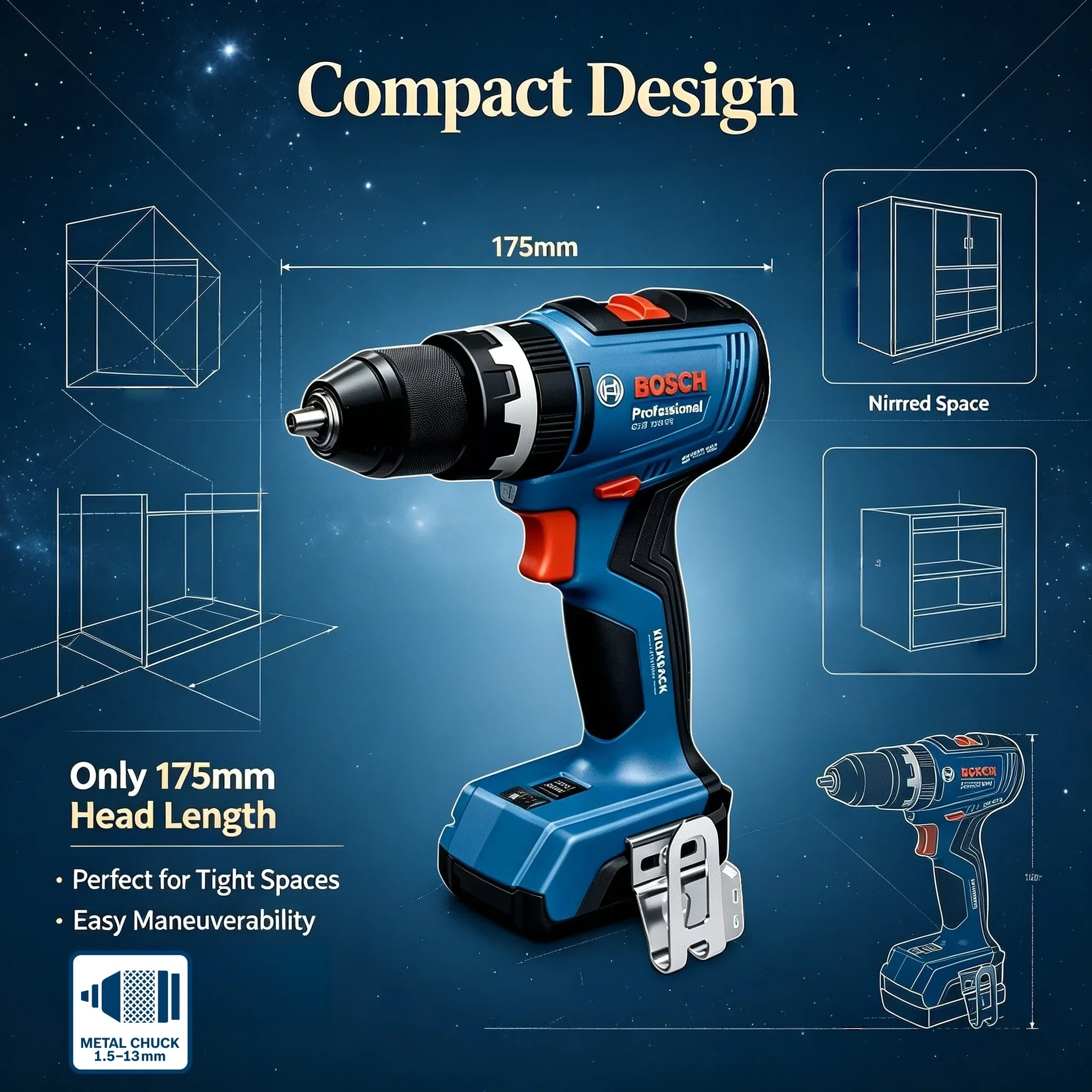 BOSCH  GSB 18V-65 Brushless Co - Brushless Cordless Electric Drill 18V recension och pris