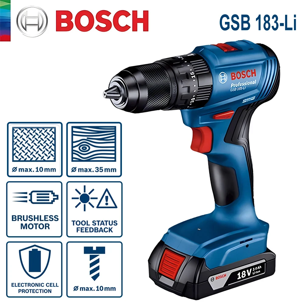 Bosch GSB 183-LI 18V Brushless - Brushless Cordless Electric Drill 18V recension och pris