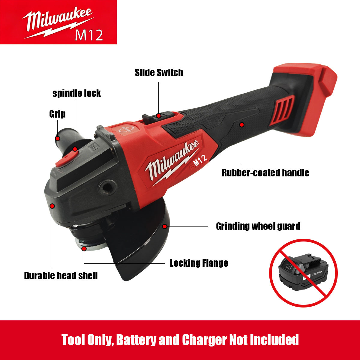 MilwaukeeM12 M18 Brushless Ang - Brushless Angle Grinder Battery Powered recension och pris