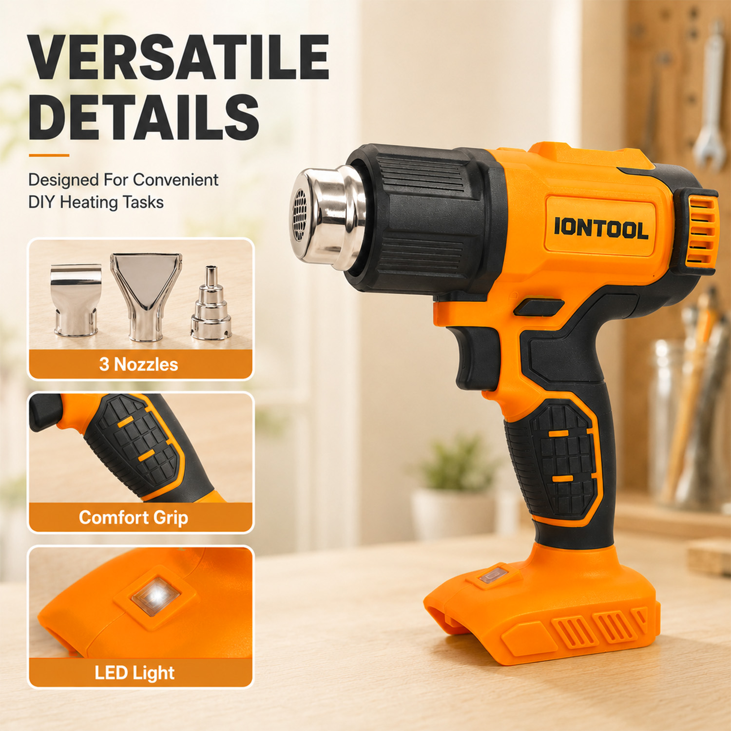 IONTOOL 250/500LPM 550℃ Cordle - Cordless Heat Gun For Shrink Tubing recension och pris