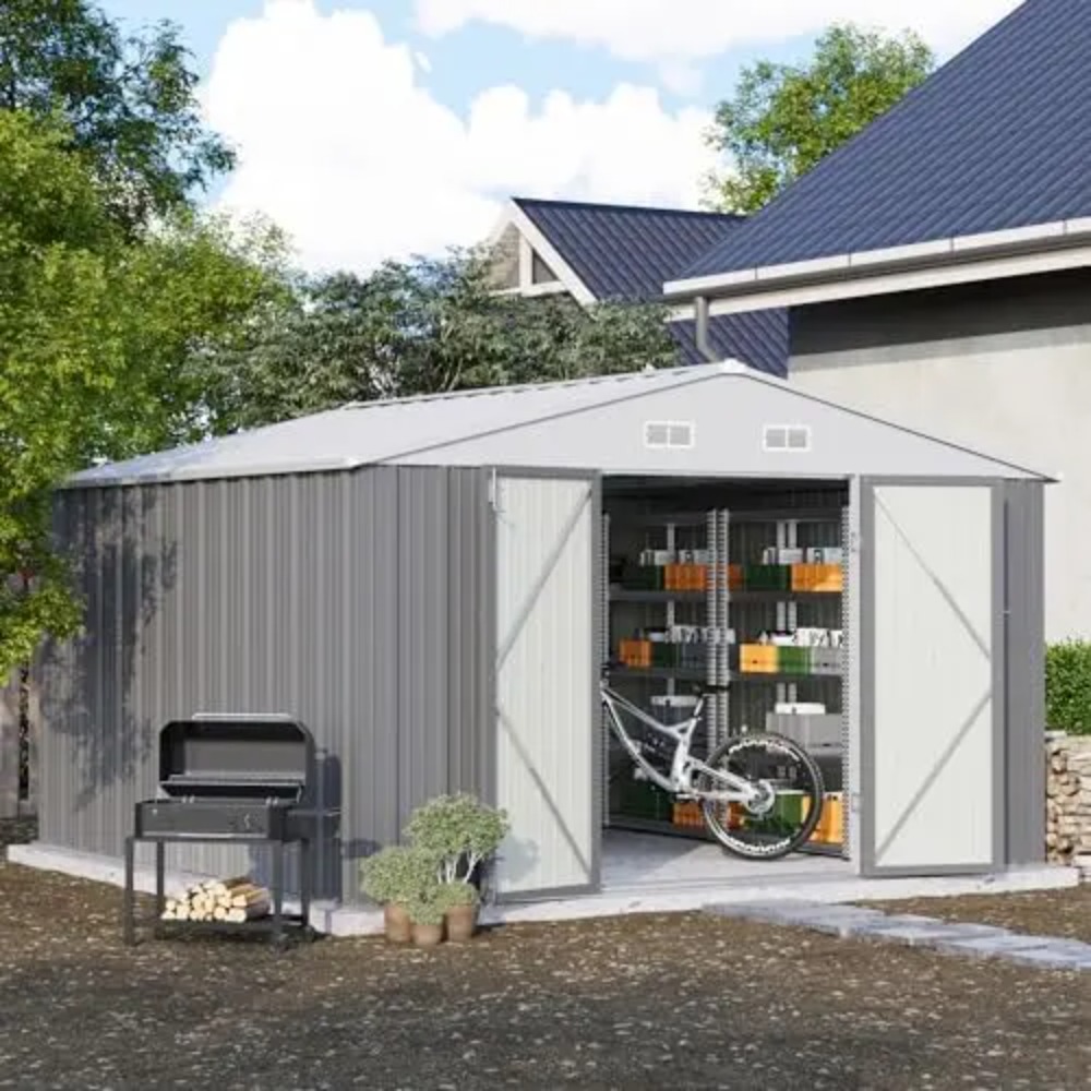 10x10 FT Metal Storage Shed, B - Garden Tools recension och pris