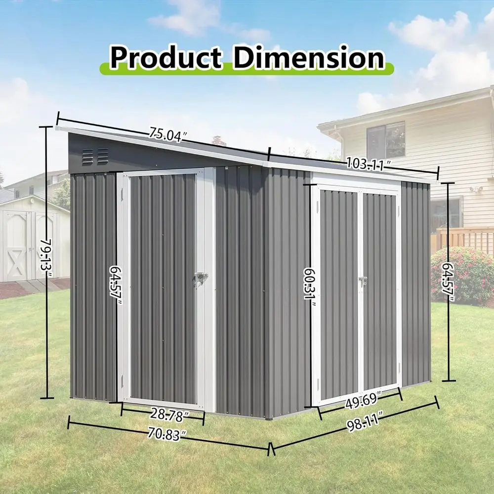 8ft x 6ft Outdoor Metal Storag - Garden Tools recension och pris